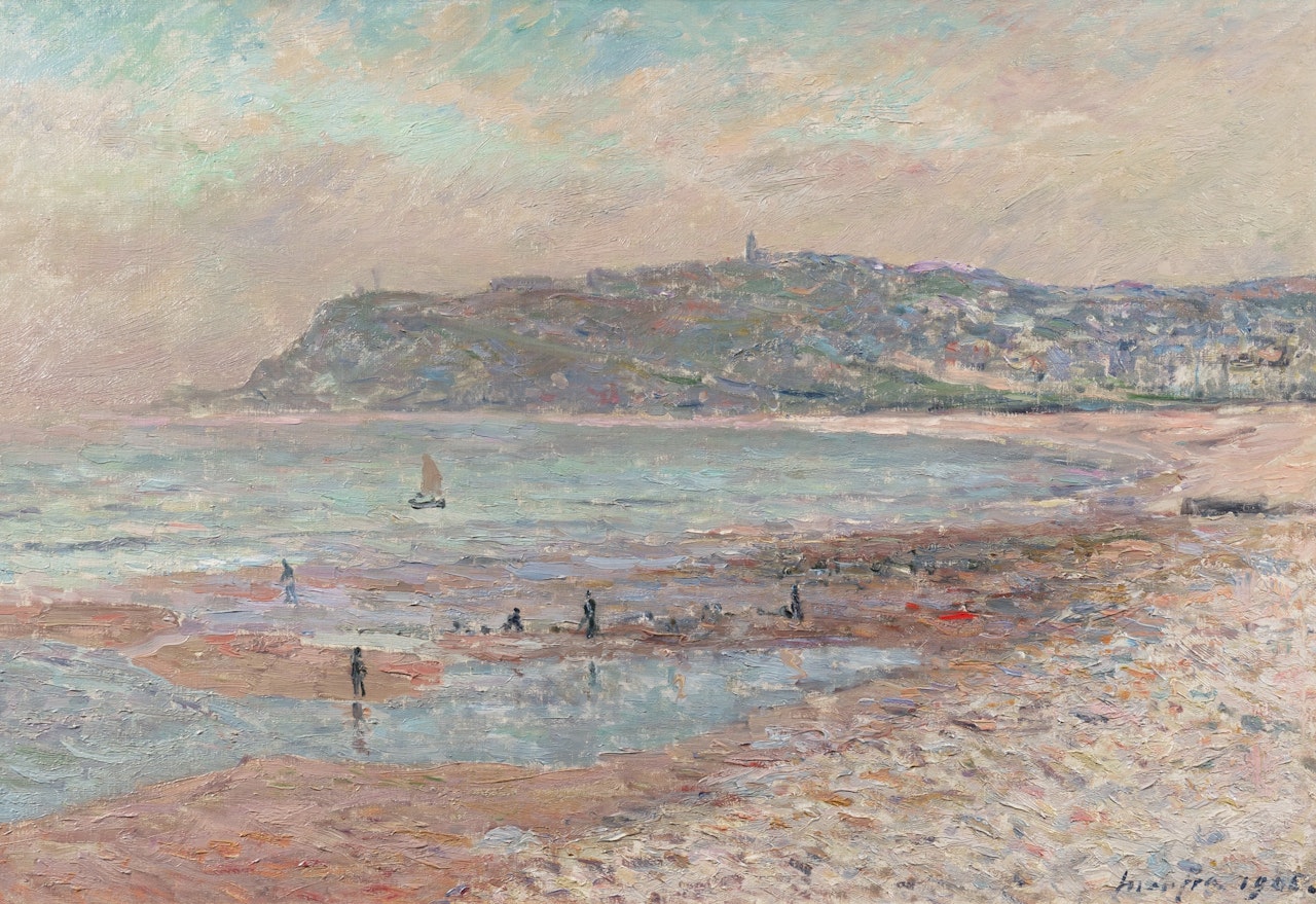 La plage du Havre, marée basse, le matin by Maxime Maufra