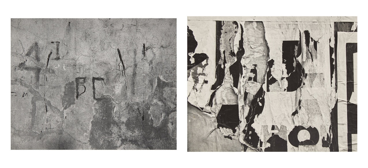 New York, 1945 and Torn Sign, 1946 (two works) by Harry Callahan