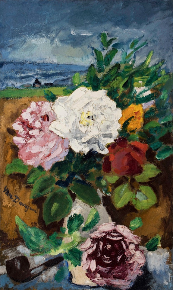 Composition florale, avec une pipe by Kees van Dongen