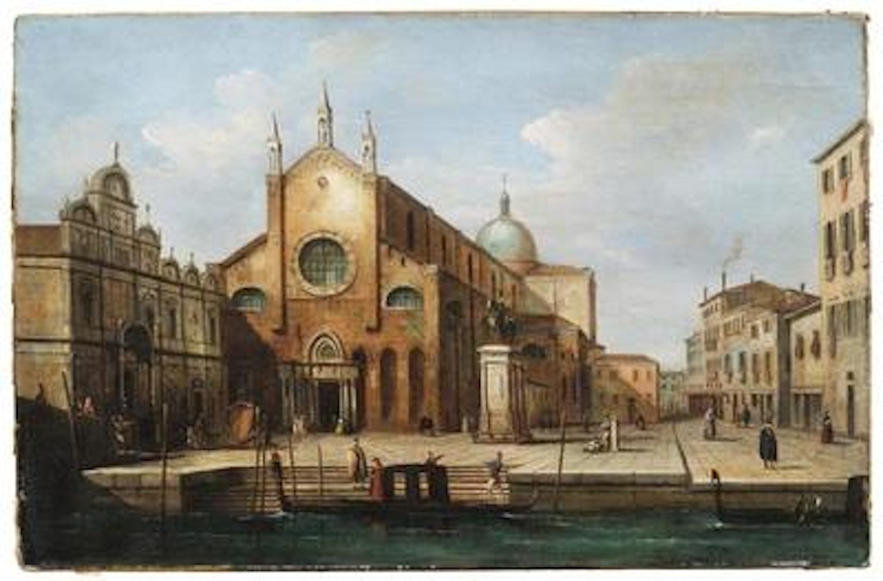 Venice, View of Campo Santi Giovanni e Paolo and the Scuola Grande di San Marco by Giuseppe Bernardino Bison