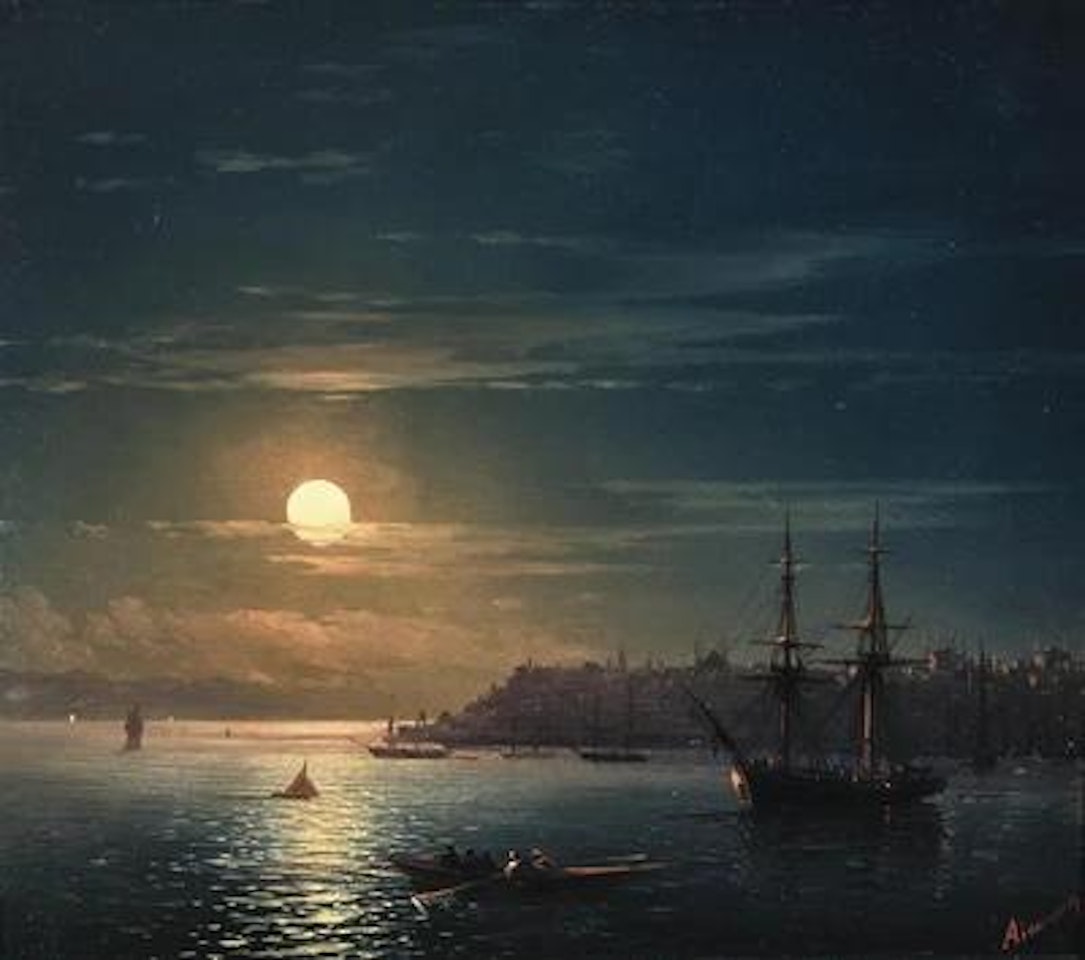 A View of Constantinople in Moonlight by Ivan Konstantinovich Aivazovsky