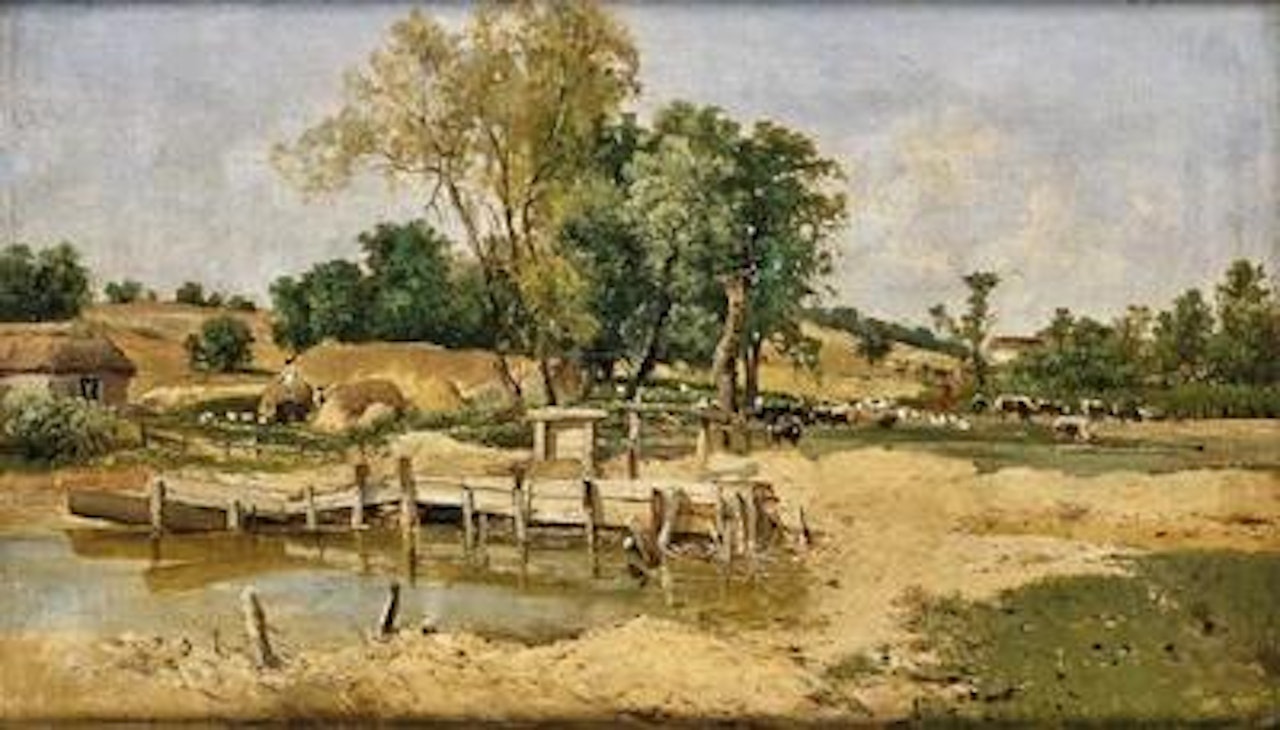 A Watering Place in Kis Bagh; verso by Theodor von Hörmann
