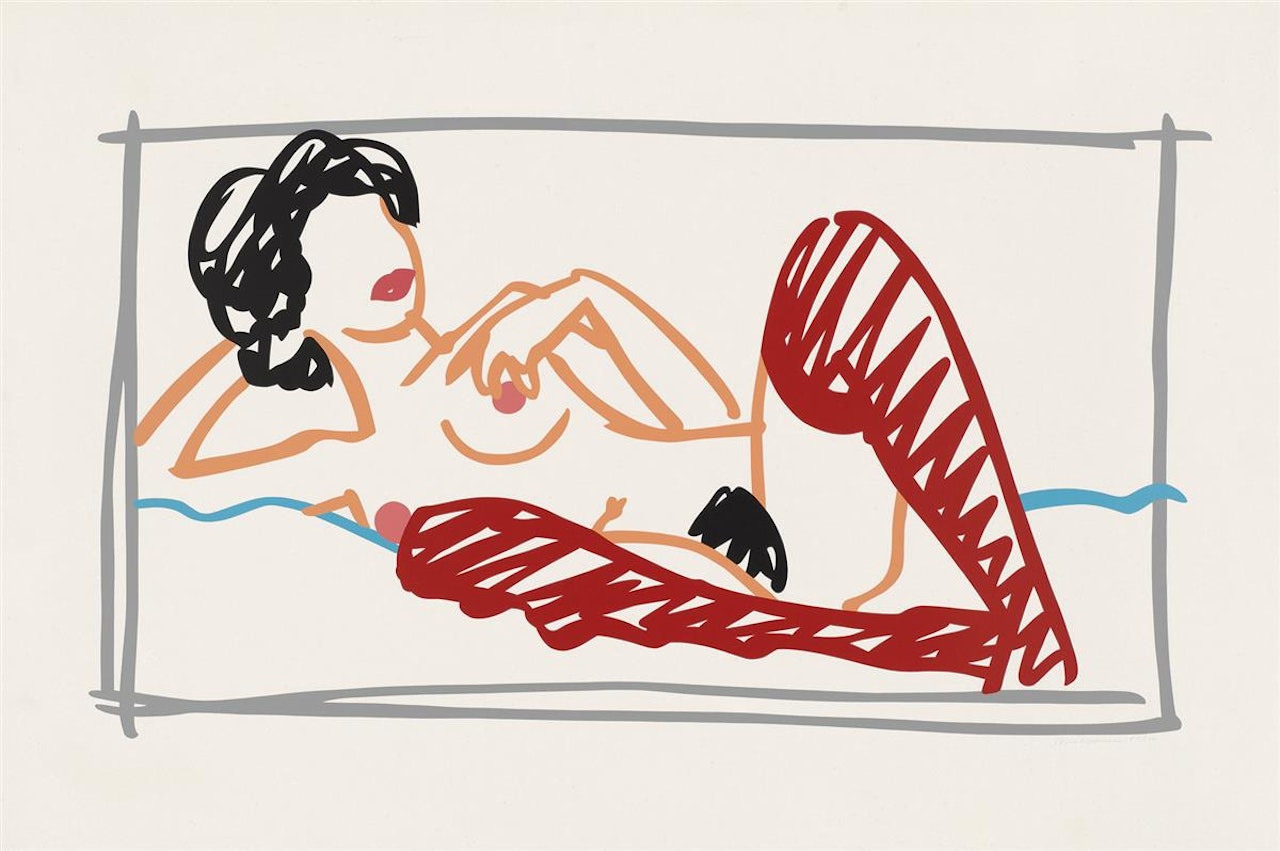 Fast Sketch Red Stocking Nude by Tom Wesselmann
