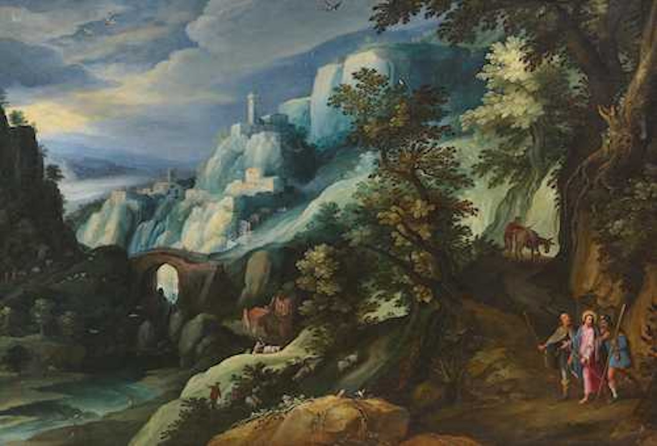 Christ on the road to Emmaus. by Paul Bril
