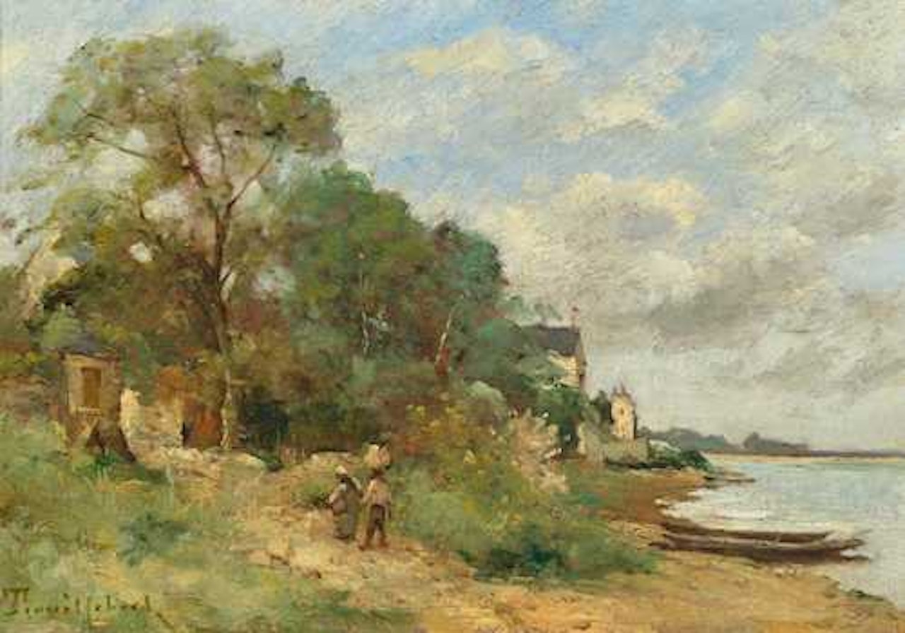 La Loire a Montsoreau. by Paul Désiré Trouillebert