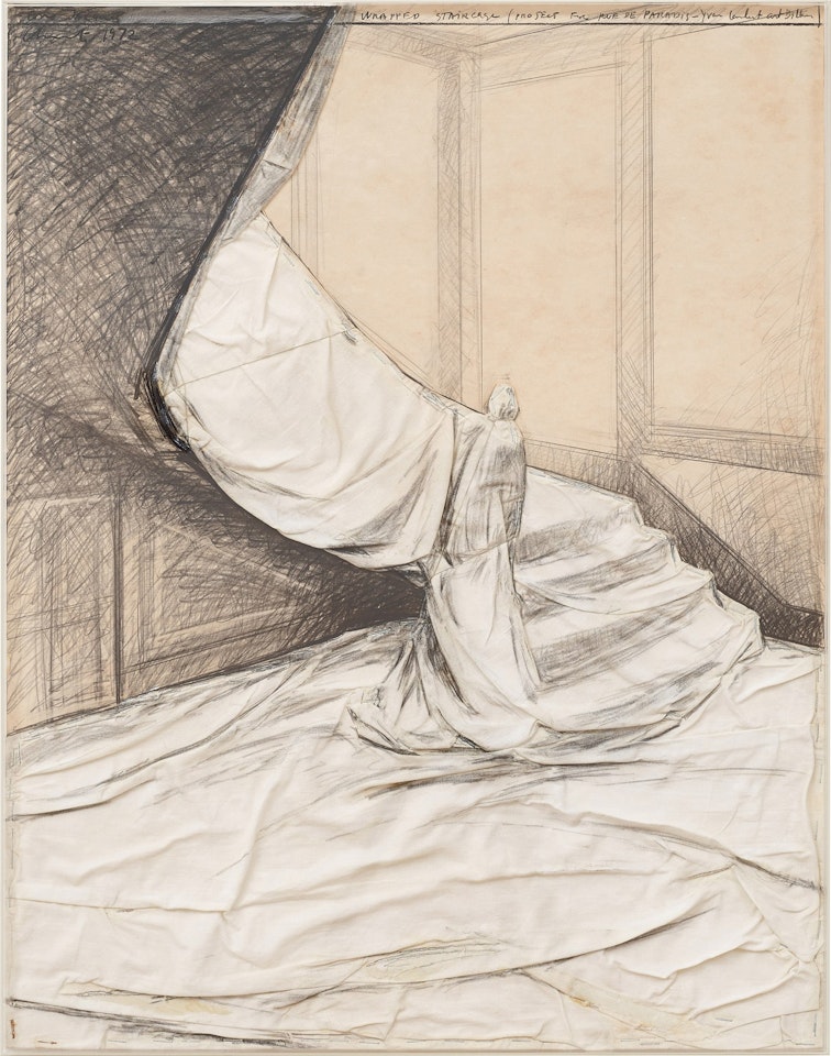 Wrapped staircase (Project for Rue de Paradis - Yvon Lambert Gallery) by Christo