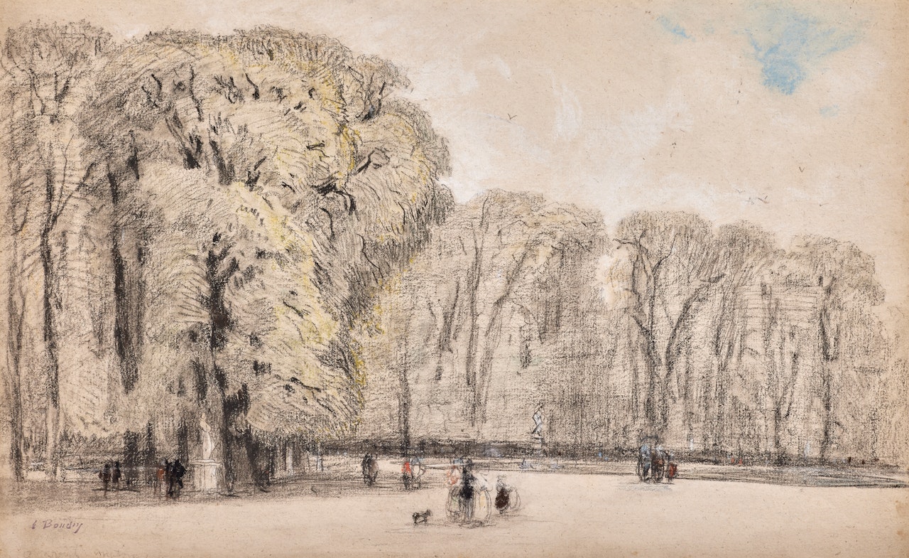 Vue d"un parc by Eugène Boudin