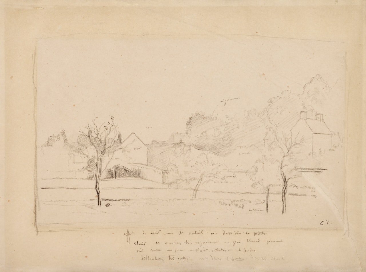 Pontoise, effet du soir by Camille Pissarro