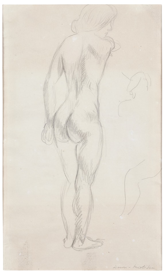 Nu debout de dos avec esquisse de nu à droite by Henri Matisse