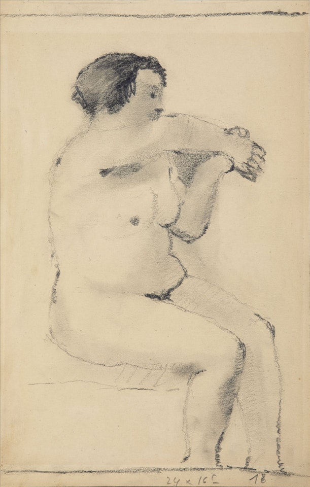 Nu assis vers la droite by Paul Delvaux