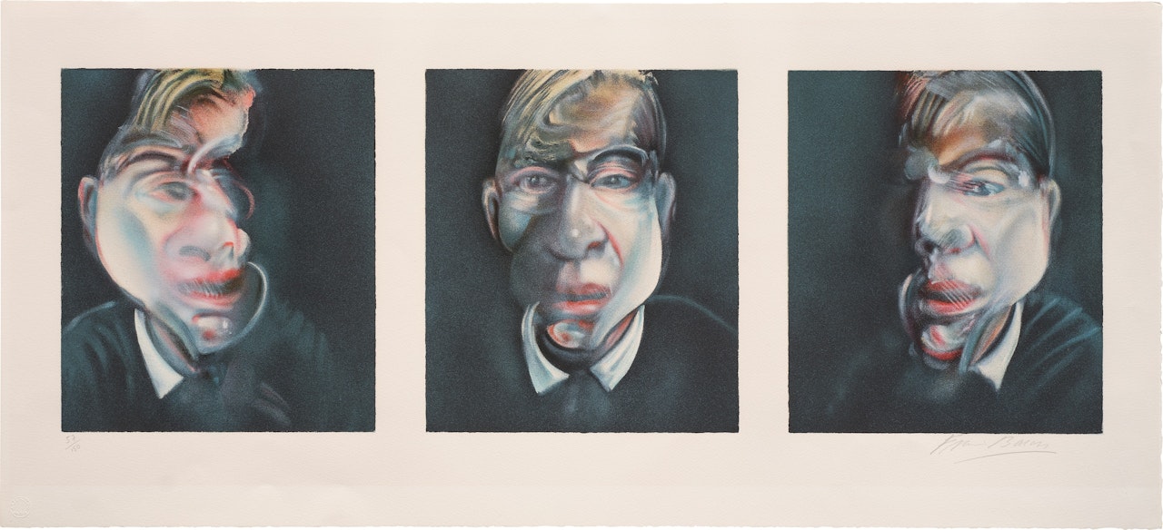 Trois études pour un autoportrait (after, Three Studies for a Self-portrait 1979) (S. 15, T. 11) by Francis Bacon