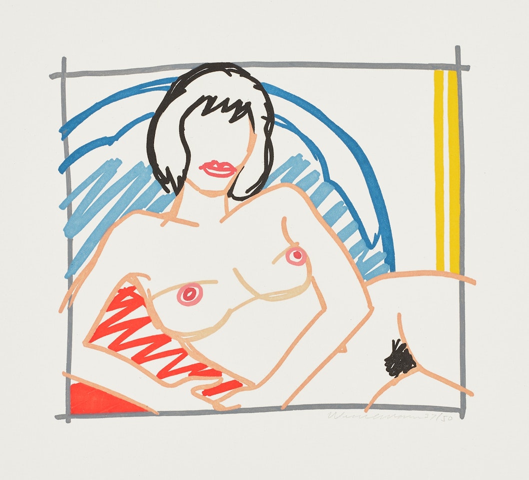 Monica Nude with Yellow Curtain (W.P.I. P91EA06) by Tom Wesselmann