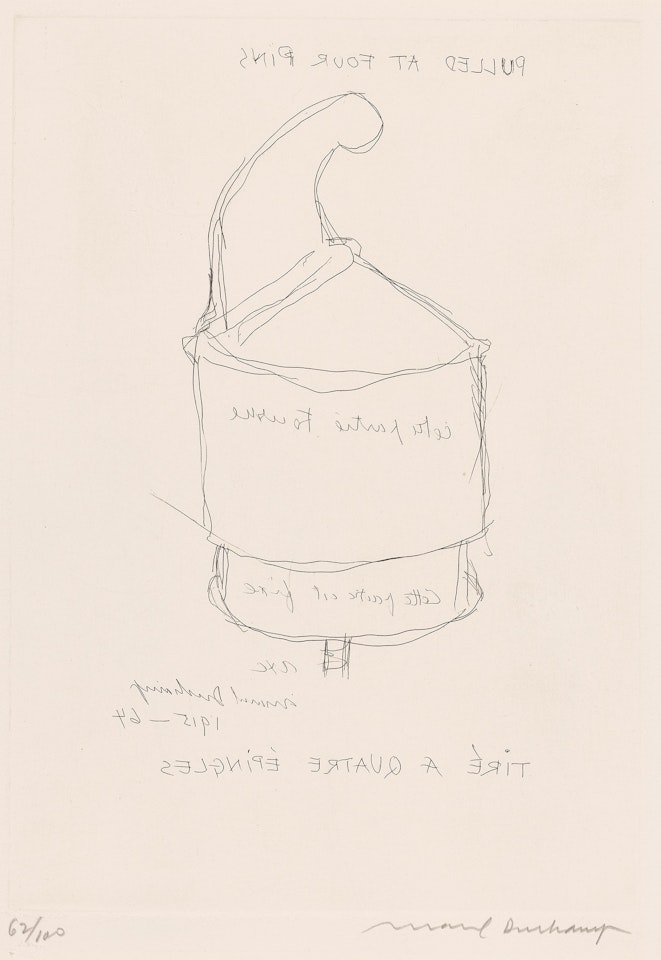 Pulled at Four Pins (S. 609) by Marcel Duchamp