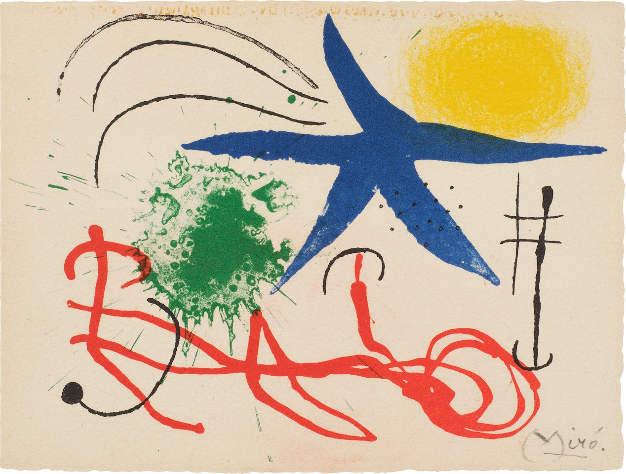 Carte de voeux de Joan and Pilar Miró (Greeting Card from Joan and Pilar Miró) (M. 458b) by Joan Miró