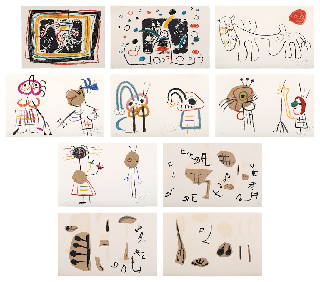 L"Enfance d"Ubu (Ubu"s Childhood): 10 plates (M. 998-9; 1006; 1014; 1019-20, see C. 204); all I. by Joan Miró