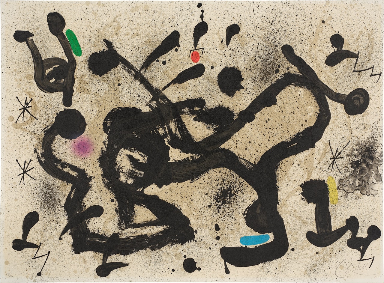 Homentage à Joan Prats (Tribute to Joan Prats): one plate (M. 1033, C. bks. 208) by Joan Miró