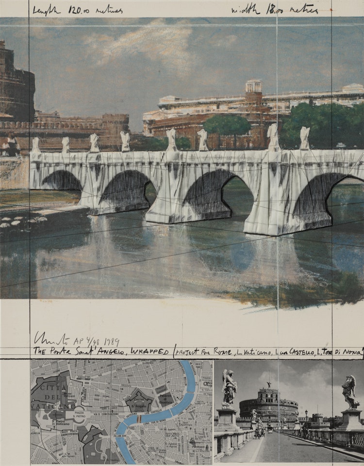 The Ponte Sant"Angelo, Wrapped, Project for Rome by Christo