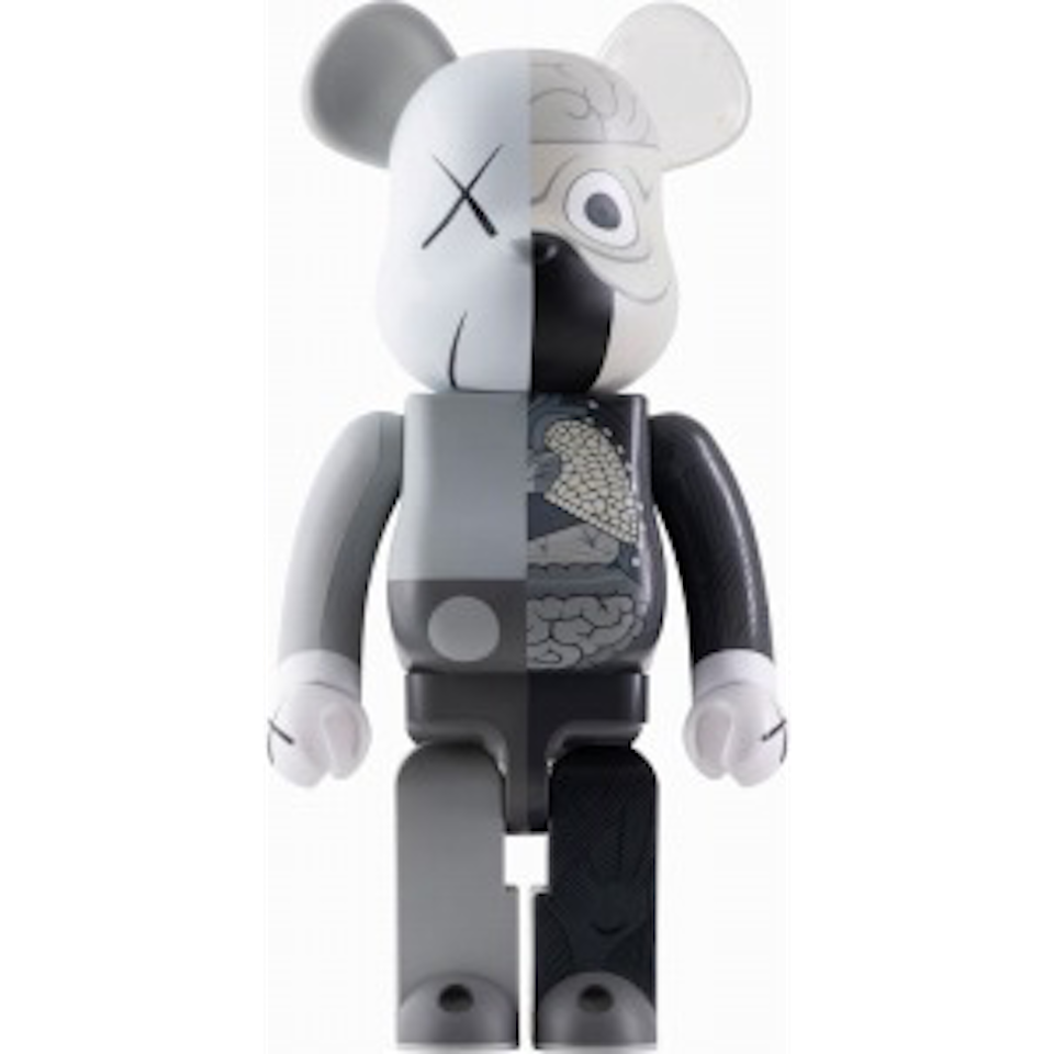 BE@RBRICK COMPANION 1000% Gray Dissected by Kaws