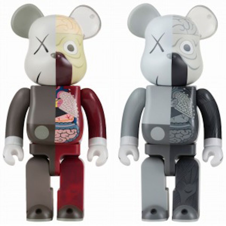 BE@RBRICK DISSECTED (Red, Gray) 400 by Kaws