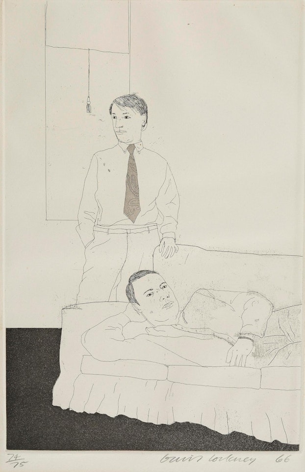 "Beautiful and White Flowers" from: "Illustrations for Fourteen Poems by C.P. Cavafy" by David Hockney