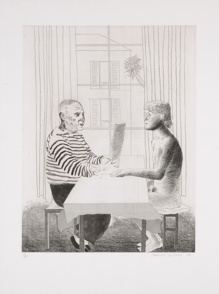 The Artist and Model (Scottish Arts Council 160; MCAT 152) by David Hockney