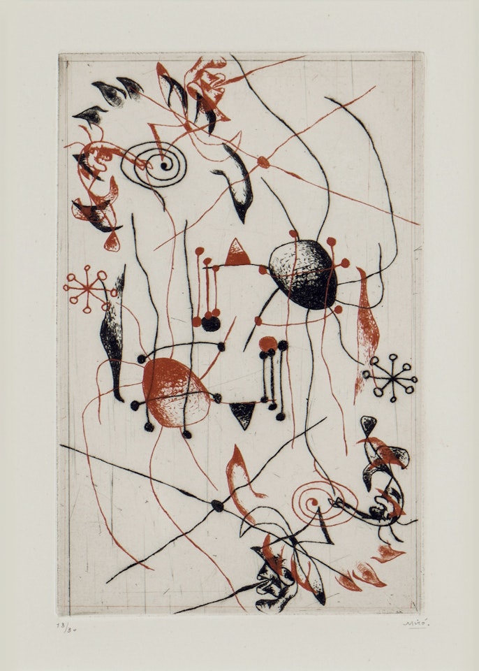 Série noire et rouge: one plate (Dupin 34) by Joan Miró