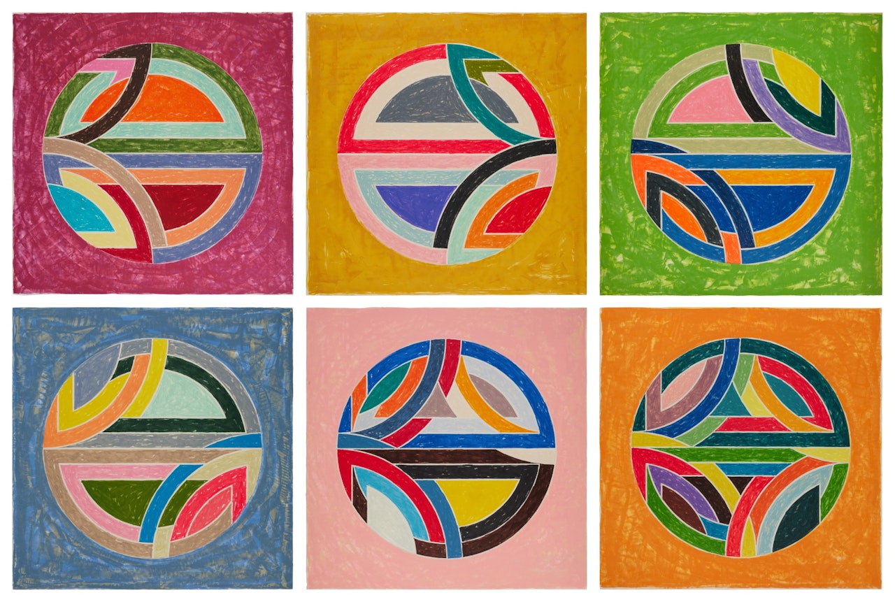 Sinjerli Variations Squared with Colored Grounds (see Axsom 129-134) by Frank Stella