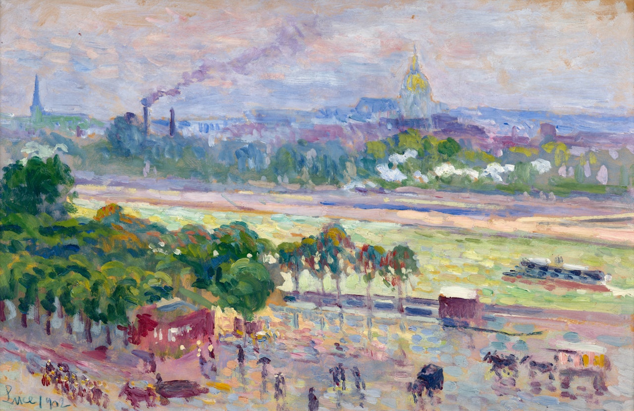 Paris, la Seine et la place de l"Alma - 1902; The Seine and Place d"Alma, Paris by Maximilien Luce