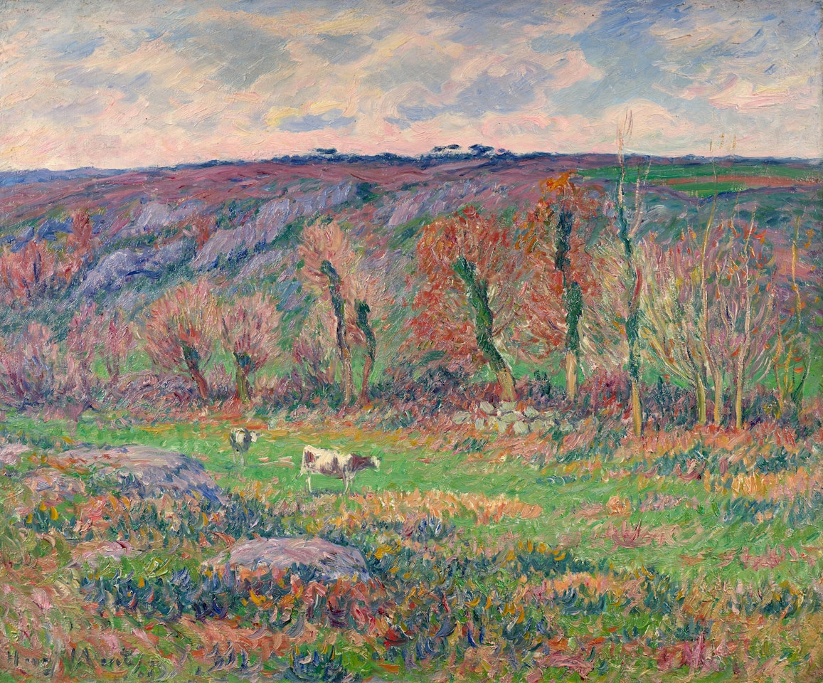 Une vallée en Nevez, Finistère; A valley in Nevez, Finistère by Henry Moret
