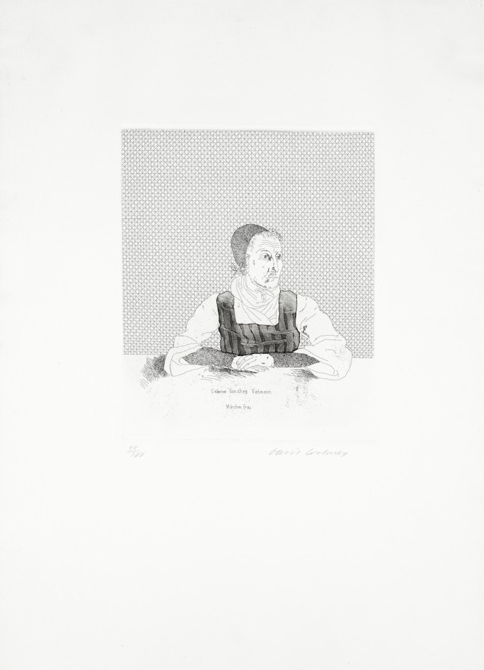 Catherine Dorothea Viehmann, from Illustrations for Six Fairy Tales from the Brothers Grimm by David Hockney