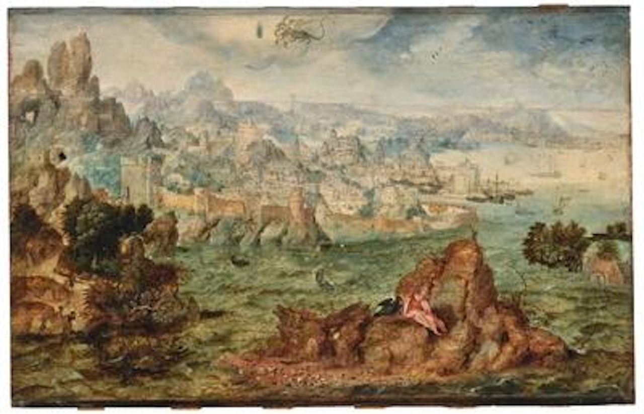 Landscape with the Vision of the Apocalypse of Saint John on Patmos by Herri met de Bles