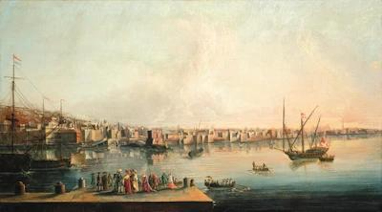The Port of Naples with the Porticciolo del Mandracchio and the Palazzo dell"Immacolatella by Neapolitan School