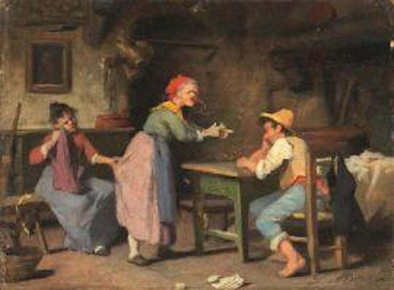The reproach and family scene by Luigi Bechi