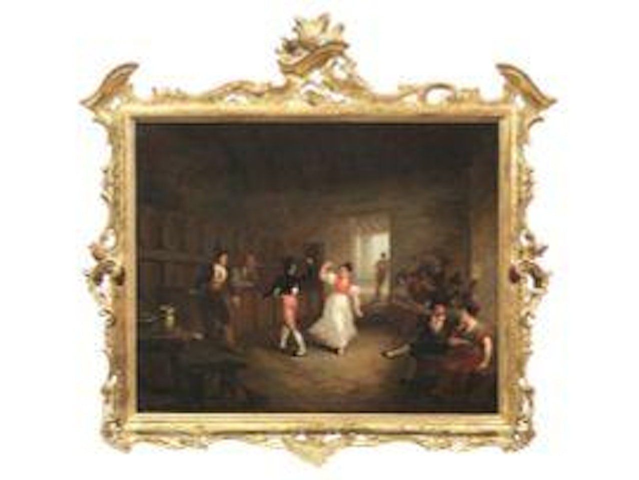 DANCE SCENE IN AN INTERIOR PLAYERS AT THE INN by Spanish School