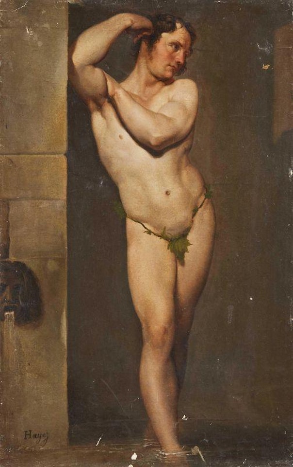 BADLY NUDE IN A POSE by Francesco Hayez