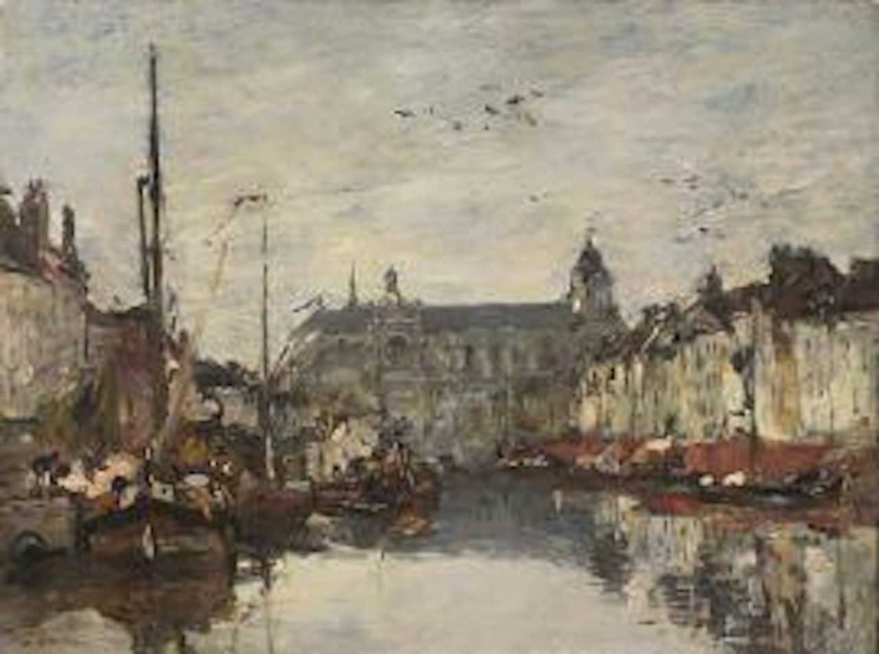 BRUSSELS. LE BASSIN DU COMMERCE by Eugène Boudin