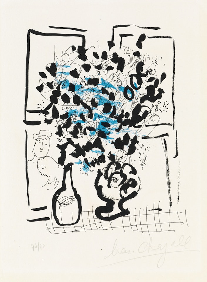 Le Bouquet noir et bleu by Marc Chagall