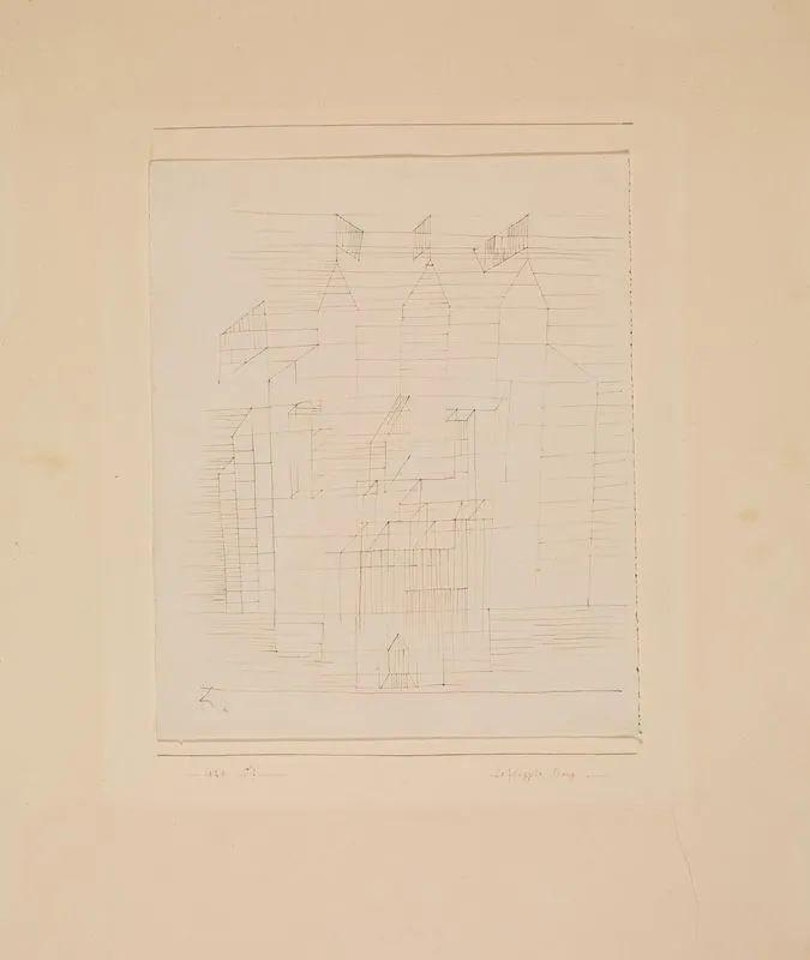 BEFLAGGTE BURG by Paul Klee