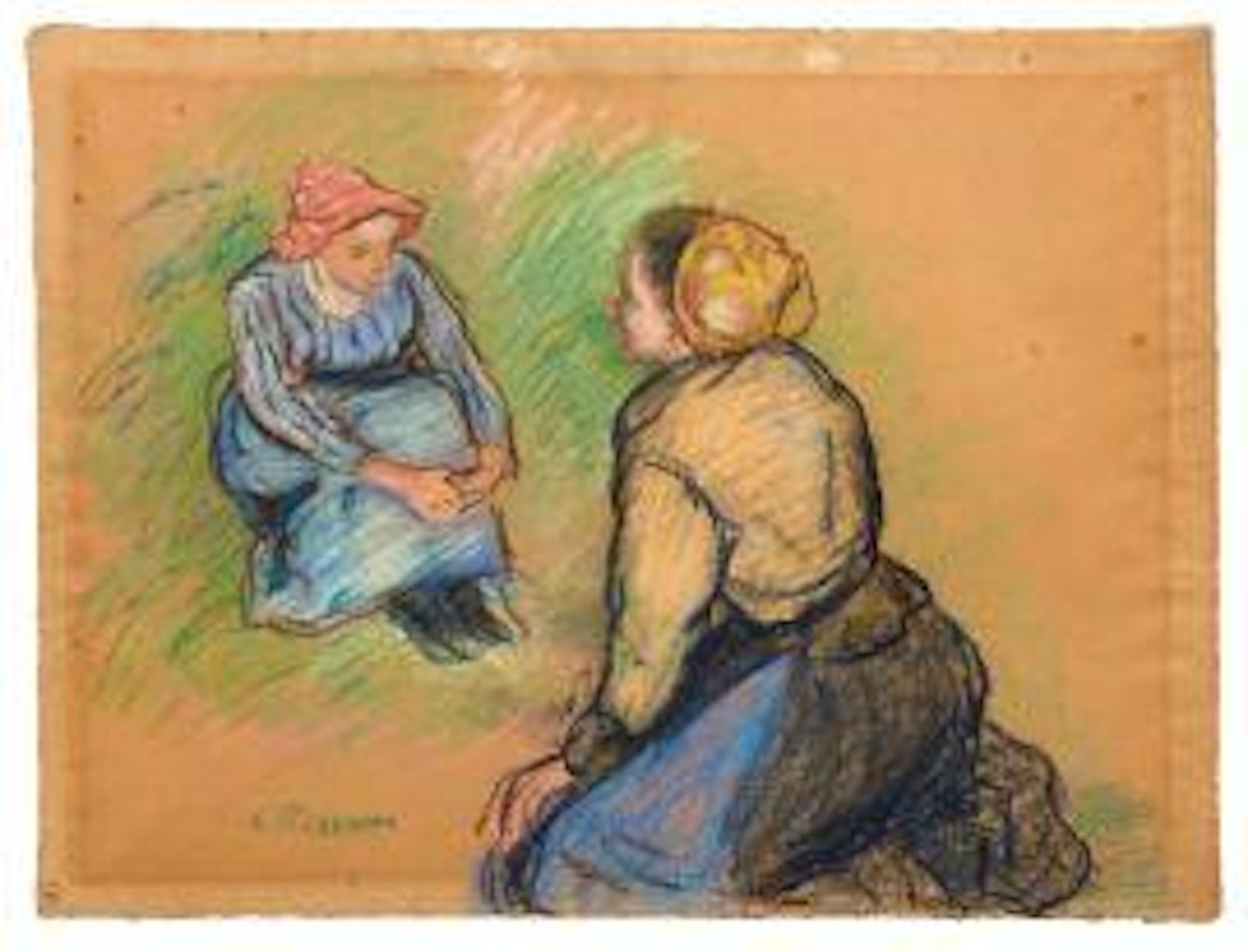 PAYSANNES ASSISES by Camille Pissarro