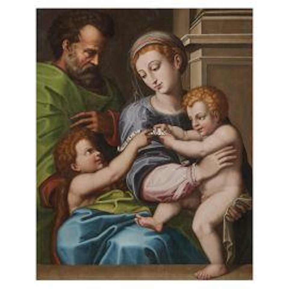 THE HOLY FAMILY WITH SAINT JOHN THE BAPTIST by Roman School