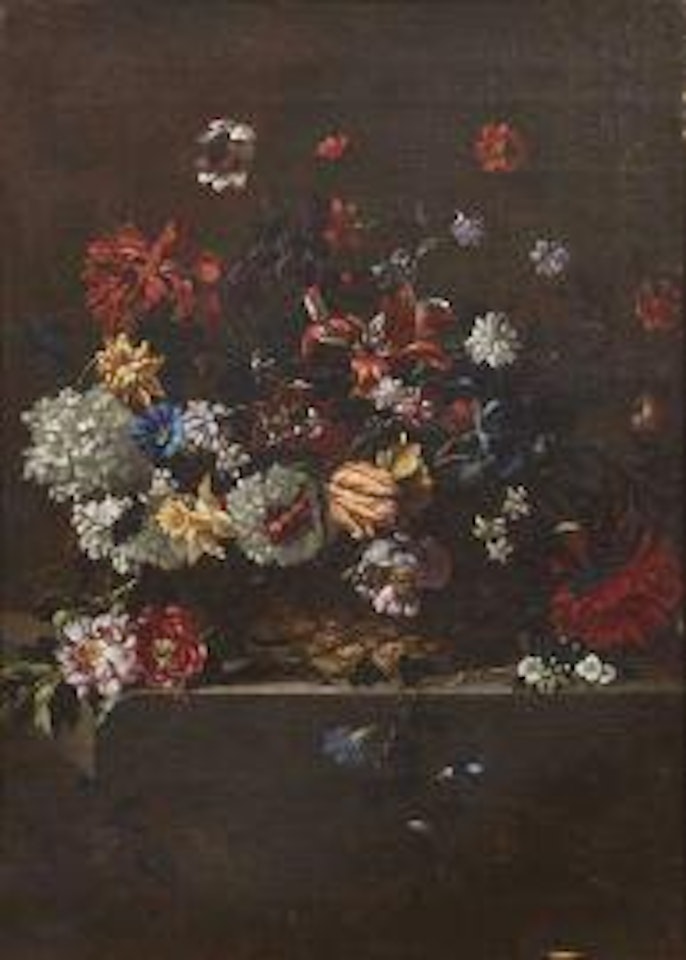 FLOWERS IN A BASKET by Roman School
