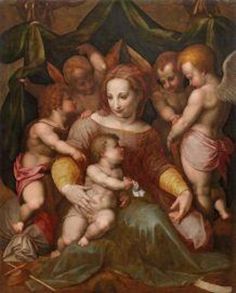 MADONNA WITH CHILD AND SAINT JOHN THE BAPTIST AND THREE ANGELS (" MADONNA CORSINI") by Florentine School