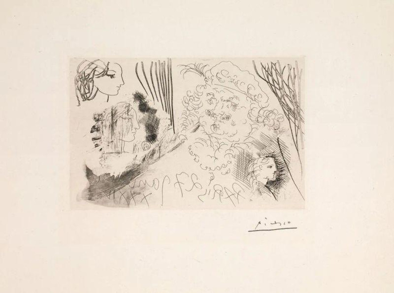 REMBRANDT ET T DE FEMME by Pablo Picasso