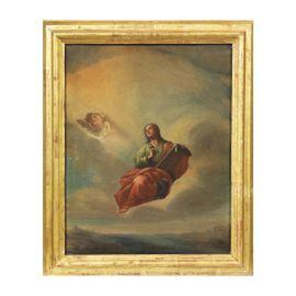 SAINT JOHN WITH THE EAGLE ON A COUNTRY BACKGROUND by Roman School