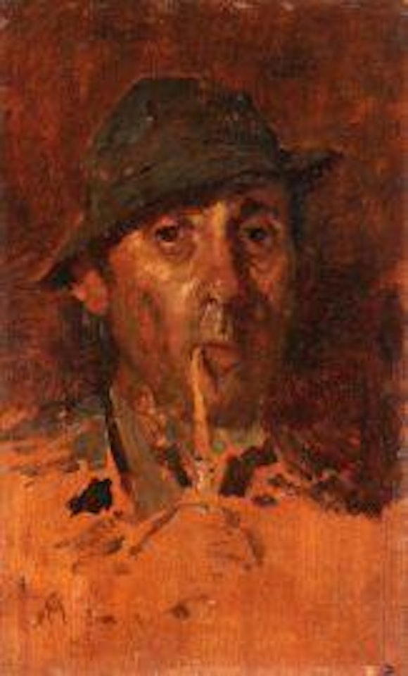 MAN WITH HAT AND PIPE by Giuseppe de Nittis