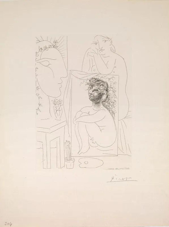 MOD ACCOUDÉ SUR UN TABLEAU by Pablo Picasso