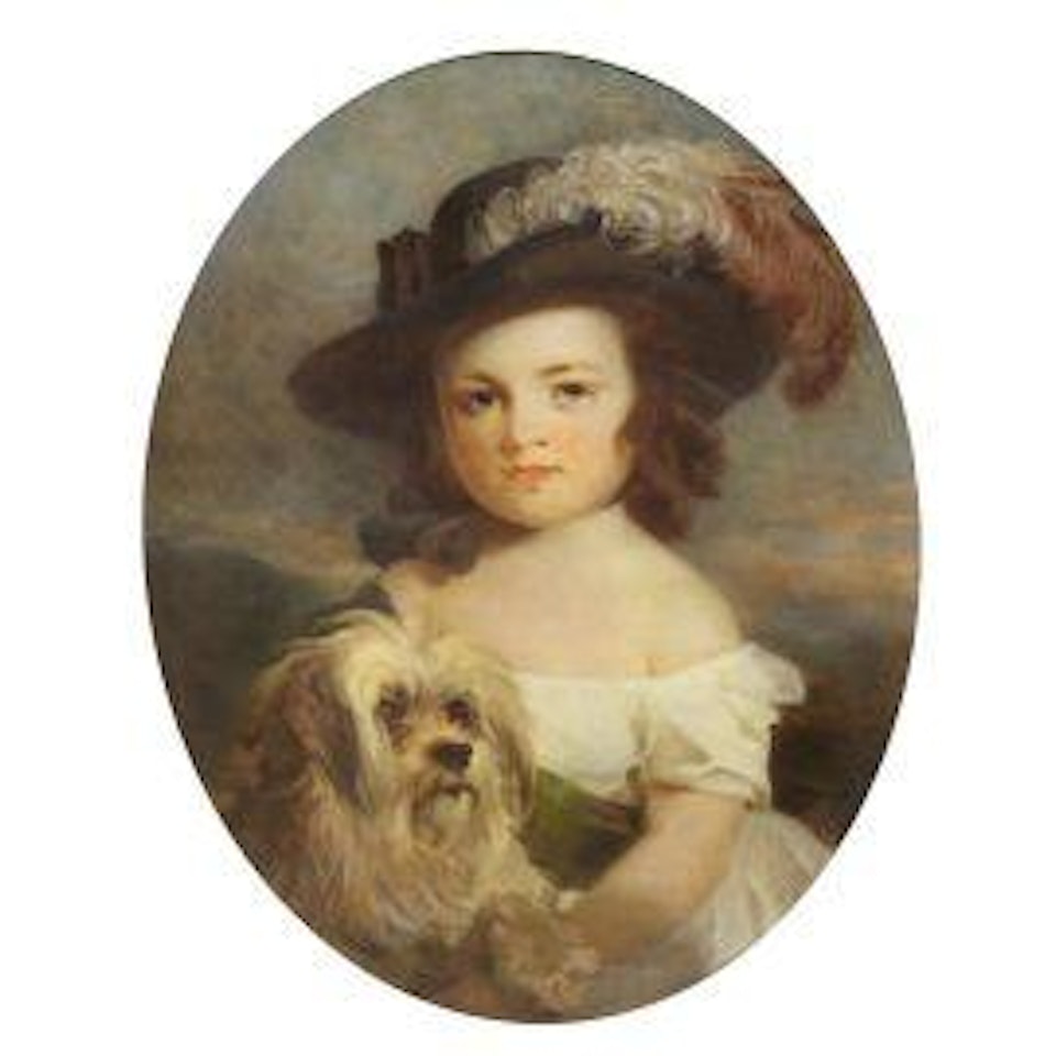 LITTLE GIRL WITH A DOG by English School