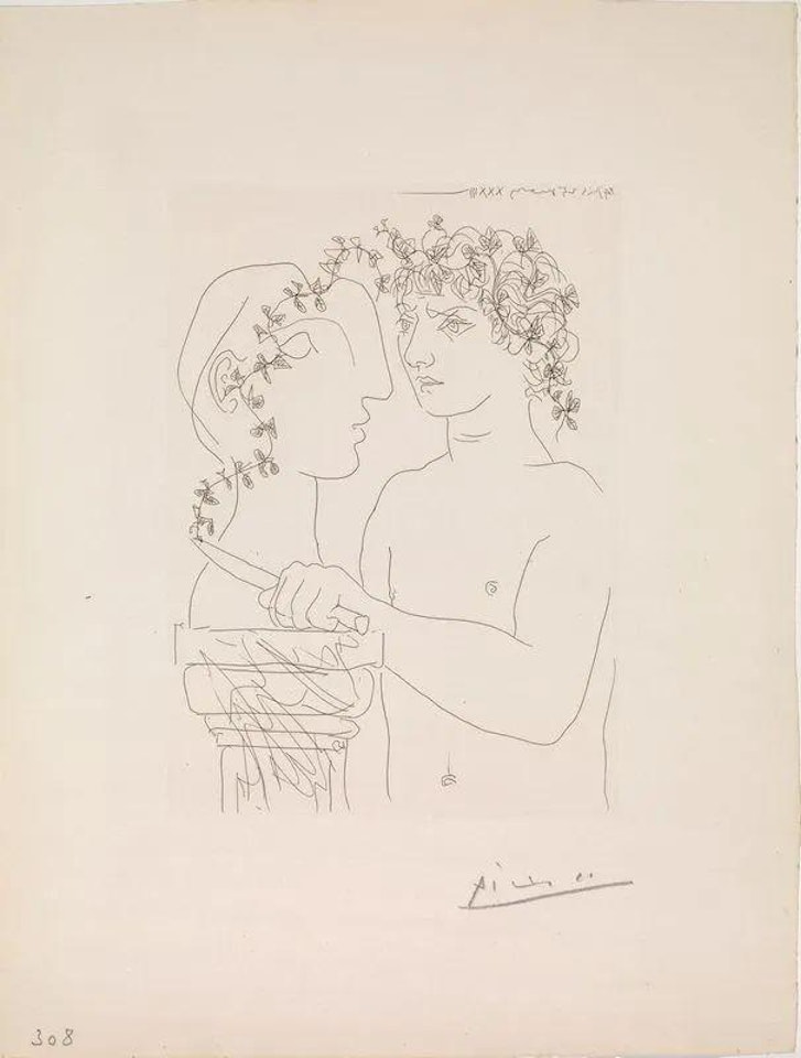 JEUNE SCULPTEUR AU TRAVAIL by Pablo Picasso