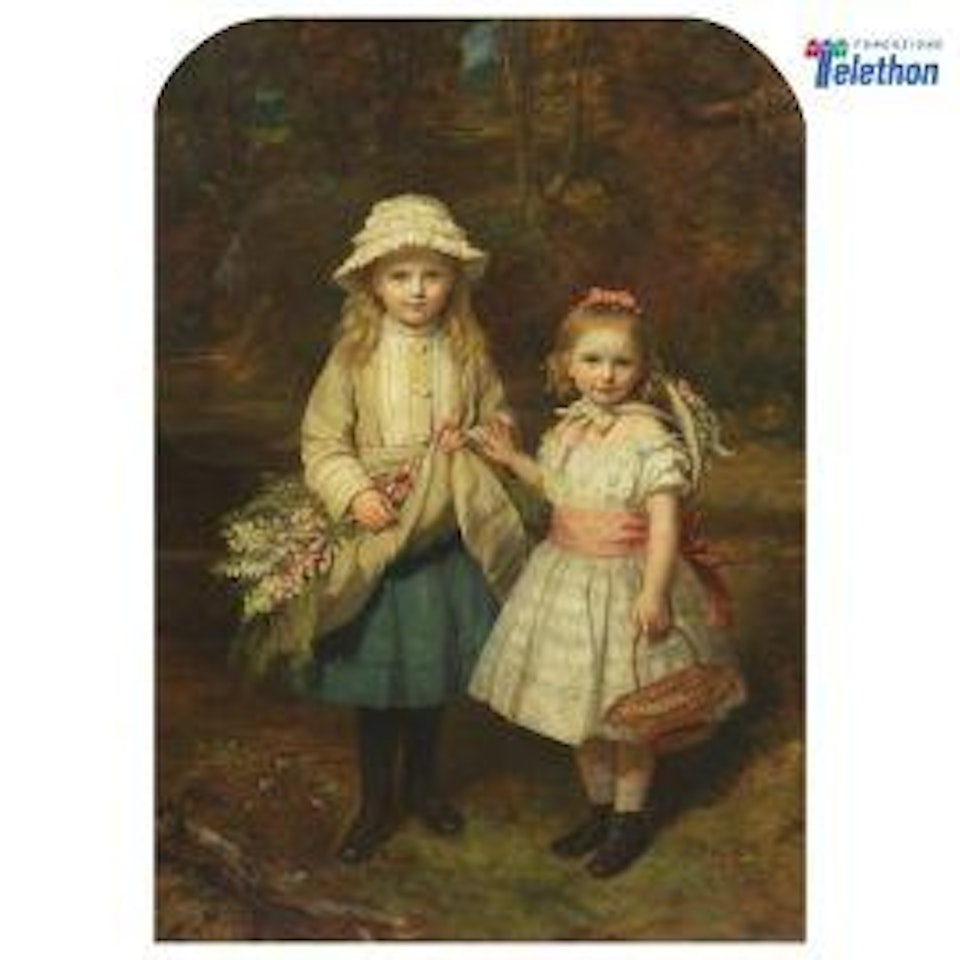 TWO LITTLE GIRLS IN THE LANDSCAPE by English School