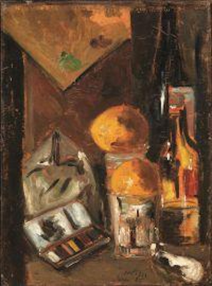 Still life with orange trees by Filippo de Pisis
